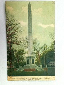 Vintage Postcard 1912 Soldiers Monument Tippecanoe Battle Ground Lafayette IN