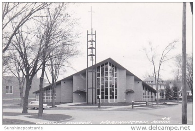 Minnesota Worthington Catholic Church Real Photo
