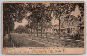 22nd Avenue and 8th Ave Meridian Mississippi 1907 to Vicksburg MS Postcard E25