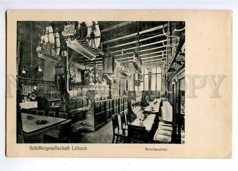 190532 GERMANY Restaurant LUBECK interior Vintage postcard