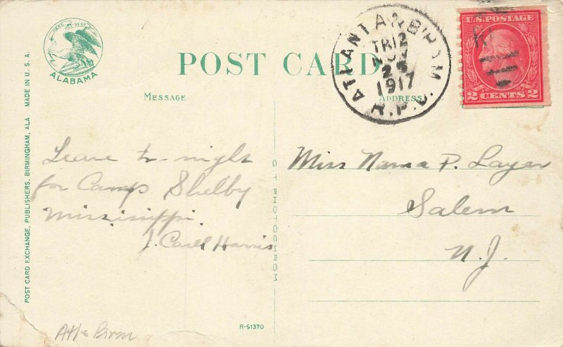 R. P. O. Cancel 1908 Atlantic & Birmingham. Railway Post Office Cancel Cover