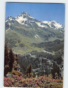 Postcard Maloja Paßstrasse mit Piz la Margna, Switzerland