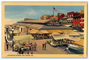 c1930s Lexington Market Tuesdays Fridays Saturdays Baltimore MD Vintage Postcard