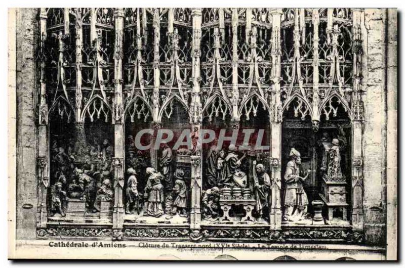 Amiens Cathedral Old Postcard Closure of the north transept The Jerusalem temple