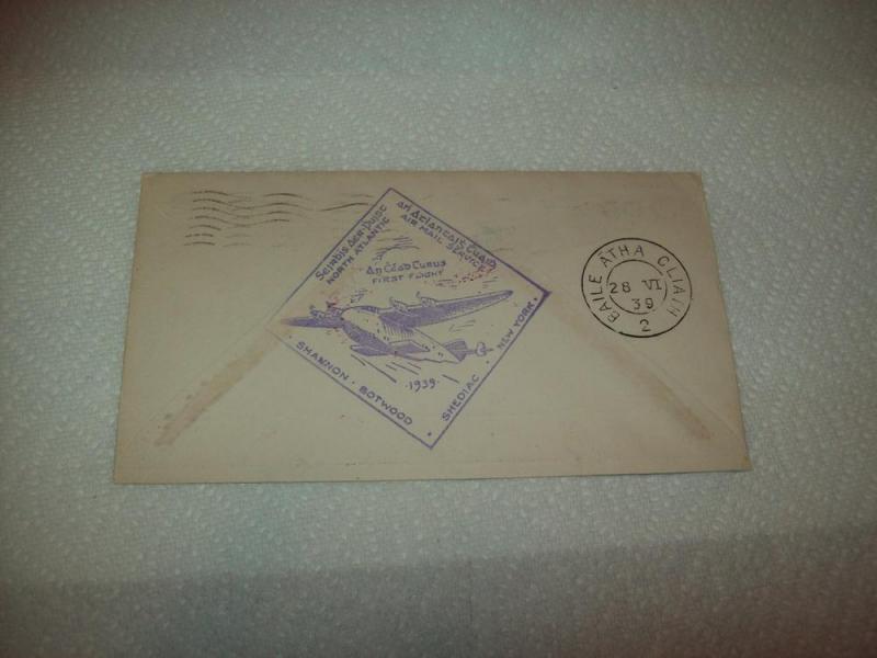 US First flight cover, FAM 18, New York to Ireland, 1939 $8