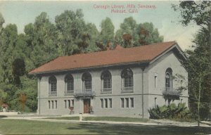 Postcard California Melrose Carnegie Library Mils Pacific Novelty 23-9316