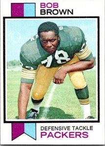 1973 Topps Football Card Bob Brown Green Bay Packers sk2491