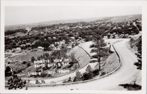 Rapid City South Dakota SD Birdseye Road Unused Bell RPPC Postcard E81