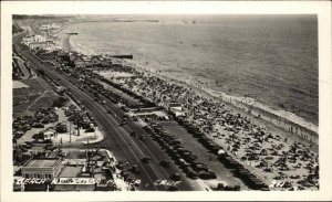 Santa Monica California CA Beach Air View Real Photo Vintage Postcard