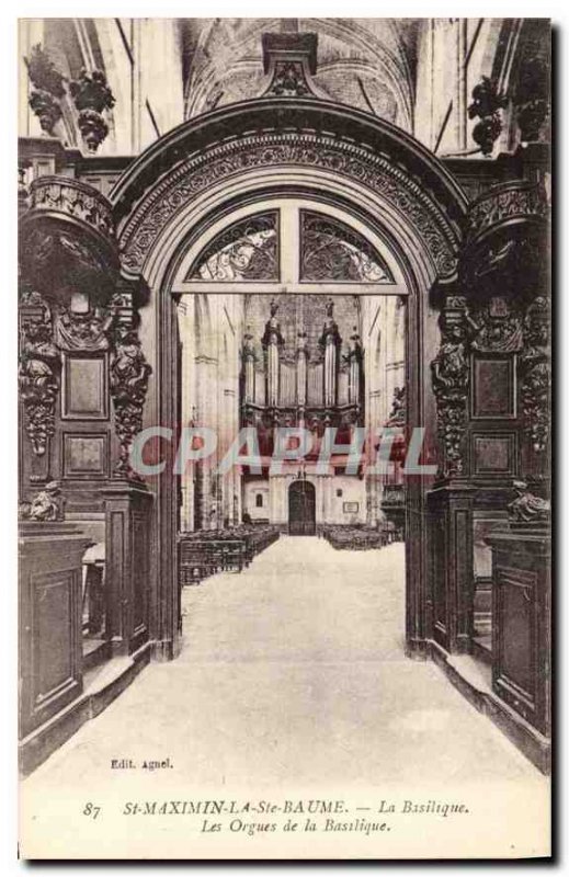 Postcard Old St Maximin La Ste Baume Basilica The Organs of the Basilica