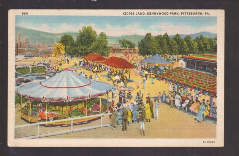 Pittsburgh PENNSYLVANIA 1940 MERRY GO ROUND Amusement KENNYWOOD PARK Kiddie Land