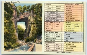 Postcard - Natural Bridge, Virginia