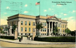 Vtg Postcard 1911 Friendship Public School Pittsburg PA