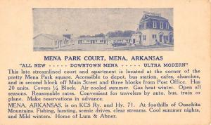 Mena Arkansas Park Court Street View Antique Postcard K100717