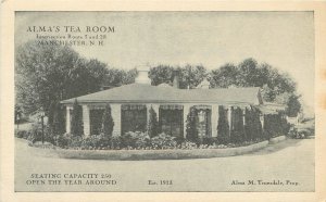 C-1940s New Hampshire Manchester Alma's Tea Room Restaurant Postcard 22-11240