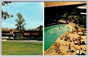 Talisman Motor Inn, Pool, Ottawa Ontario, Vintage Split View Postcard, NOS