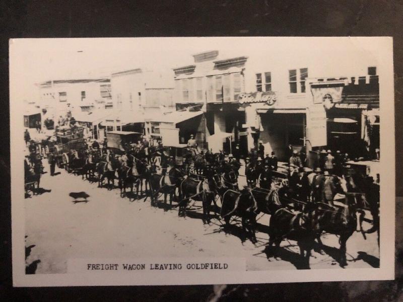 Mint USA RPPC Postcard Freight Wagon Leaving Goldfield