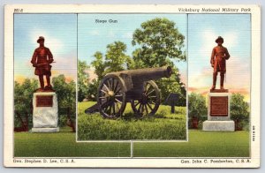 1949 Vicksburg MS National Military Park Siege Gun Gen. Stephen D. Lee Postcard