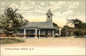 Milford Massachusetts MA Train Station Depot 1900s-10s Postcard