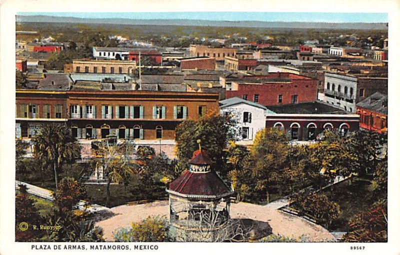 Plaza De Armas Matamoros Mexico Tarjeta Postal Unused 