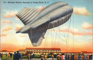 Barrage Balloon Ascenda Camp Davis NC Postcard Pvt George Jess Btry C 329th