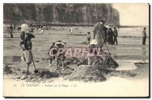 Postcard Old Treport Children on the Beach