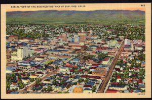 California SAN JOSE Aerial View of the Business District - LINEN