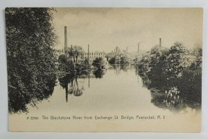 Pawtucket RI The Blackstone River from Exchange St Bridge c1906 Postcard S17