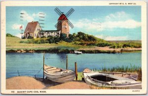 1986 Quaint Cape Cod Massachusetts MA Hearing River Near Hotel Beaumont Postcard