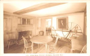 Sitting Room Whittier's Birthplace, Real Photo - Haverhill, Massachusetts MA  