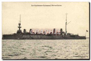 Old Postcard Boat Cruiser Marseillaise Breastplate