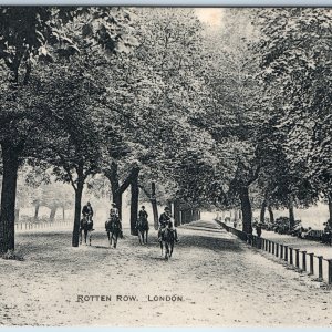 c1910s London Rotten Row Hyde Park Horses Riders Equestrian Fashion Postcard