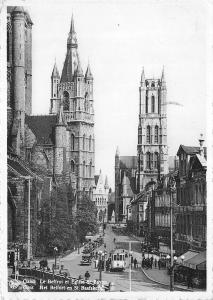 BG7010 gand gent tramway le beffroi et eglise st bavon belgium  CPSM 15x10.5cm