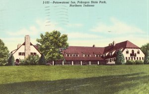 Potawatomi Inn, Pokagon State Park - Angola, Indiana Linen Postcard