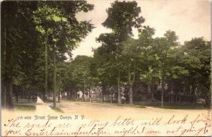 Postcard NY Owego Street Scene  ub Rotograph
