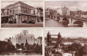 Shell Mex Building London Cleopatras Needle Tower Bridge 4x RPC Postcard s