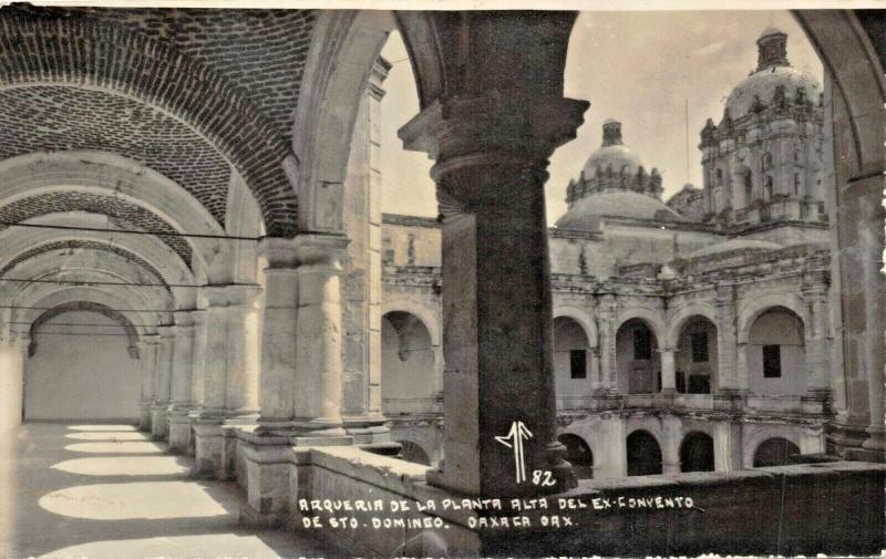 OAXACA MEXICO~ARQUERIM PLANTA ALTA DEL EX-CONVENYO REAL PHOTO 1940s POSTCARD 