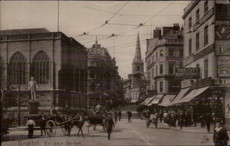 Bristol UK Bridge St. TUCK Silverette c1910 Postcard