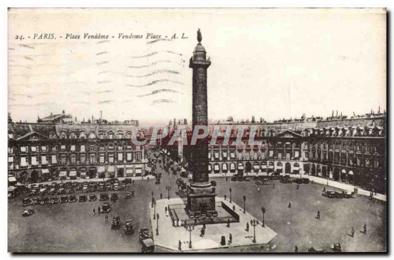 Paris - 1 - Place Vendome Old Postcard