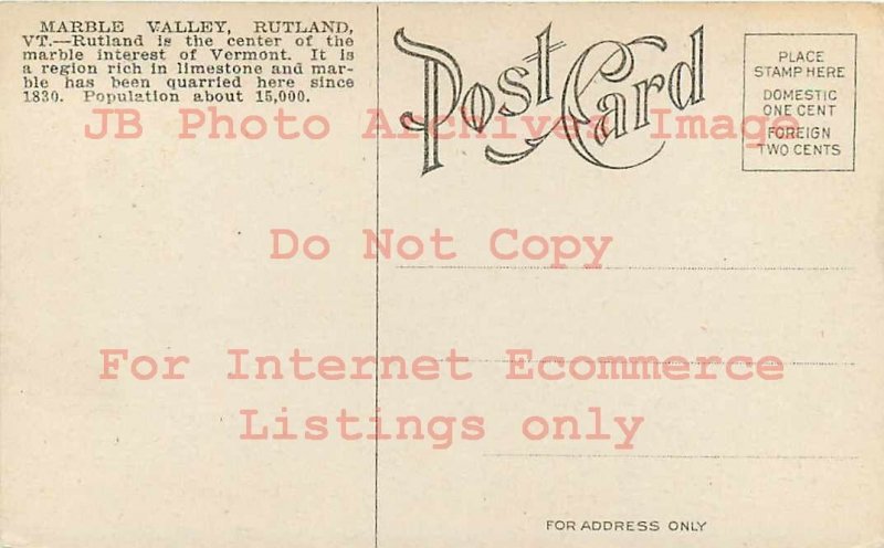 3 Postcards, Rutland Vermont, Marble Valley Mining Scenes