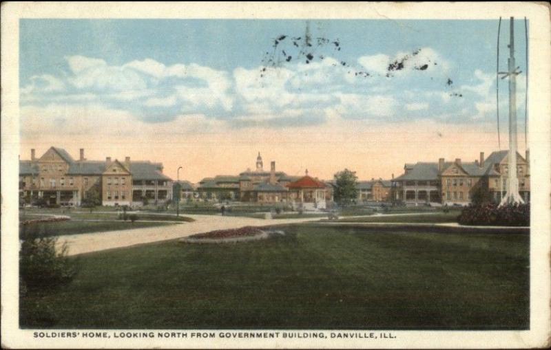 Danville IL Soldiers Home c1920 Postcard