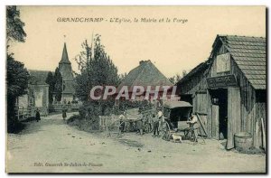 Old Postcard Grandchamp The Church City Hall and the Forge