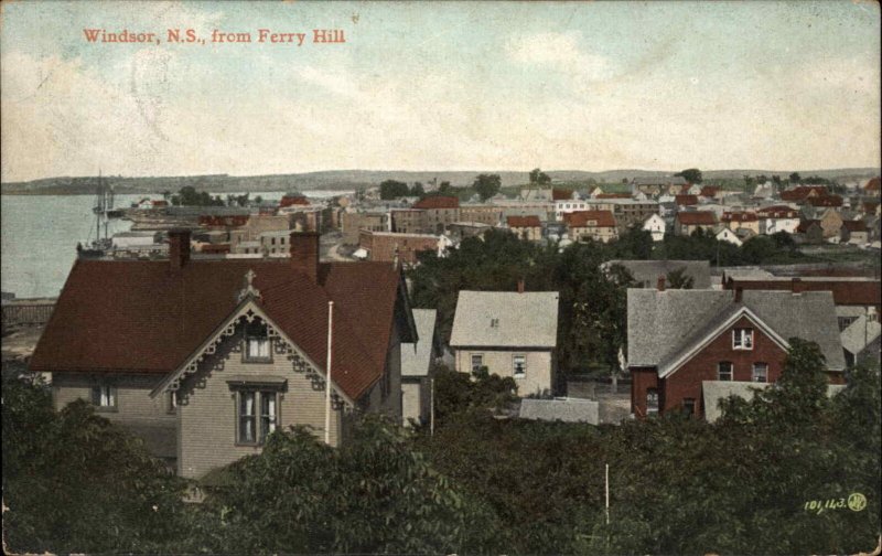 Windsor Nova Scotia NS View from Ferry Hill c1910 Vintage Postcard