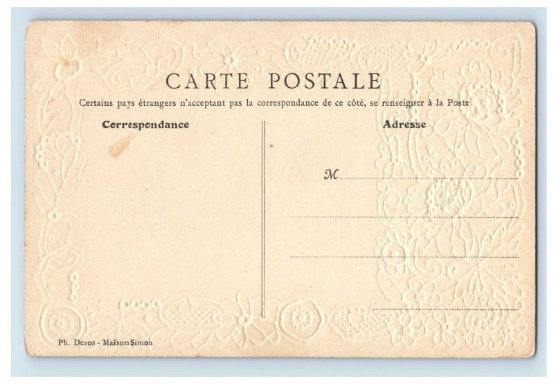 C.1910 Mosquee du Pacha Oran Algeria Vintage Embossed Postcard P96