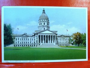 Postcard KS State Capitol Topeka Kansas Fred Harvey