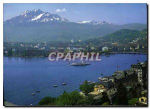 Postcard Luzern Switzerland Modern mit Pilatus