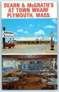 Plymouth Massachusetts Postcard Dearn McGrath's Town Wharf c1960 Vintage Antique