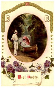 Best Wishes, Couple in Canoe