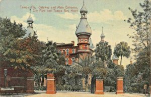 TAMPA FLORIDA~GATEWAY & MAIN ENTRANCE TO CITY PARK & BAY HOTEL~1910 POSTCARDS