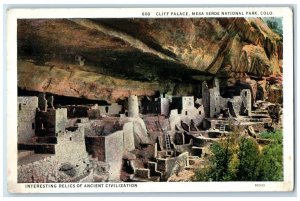 1931 Cliff Palace Relics Ancient Mesa Verde National Park Colorado CO Postcard